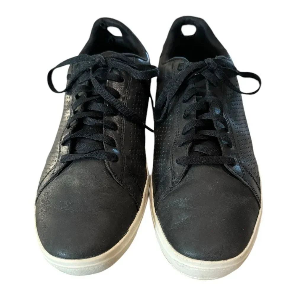 Skechers Men's Goga Max Black Leather Lace-up Sneakers 11